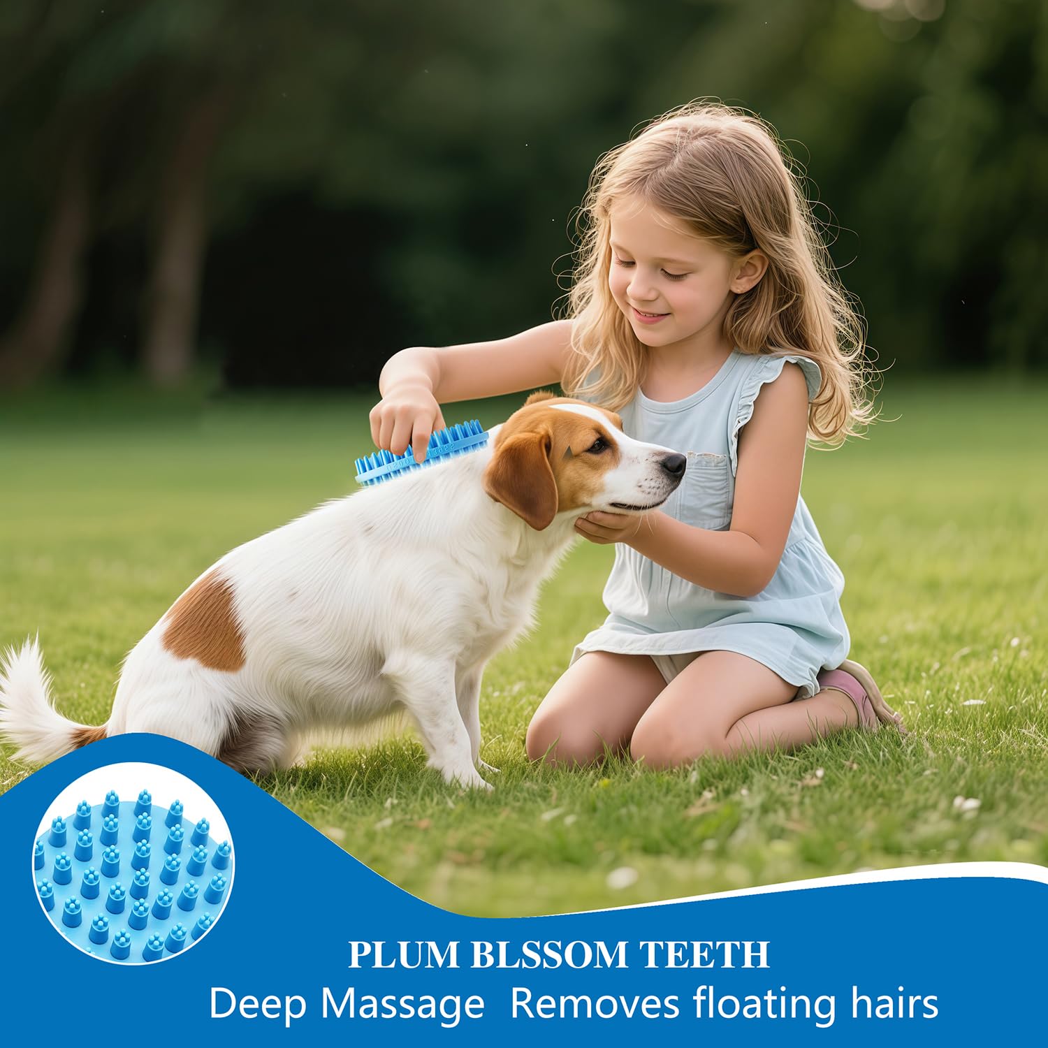 2 Pack Pet Grooming Brushes | Soft Rubber Bath & Massage Brush for Dogs and Cats
