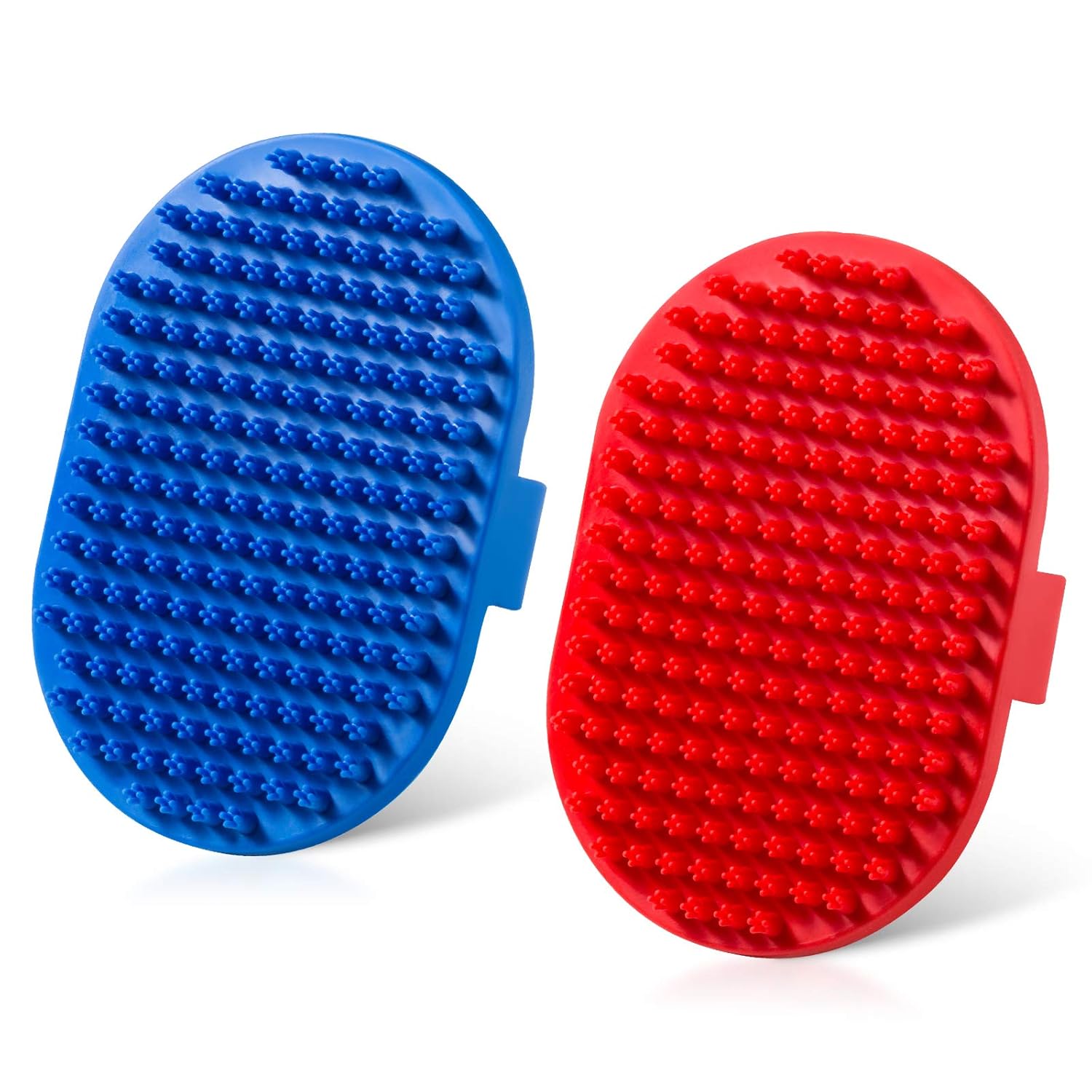 2 Pack Pet Grooming Brushes | Soft Rubber Bath & Massage Brush for Dogs and Cats