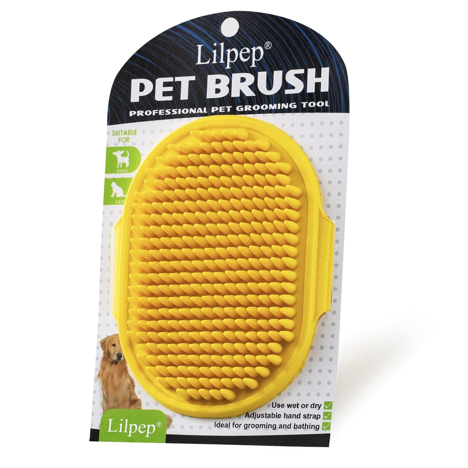 2 Pack Pet Grooming Brushes | Soft Rubber Bath & Massage Brush for Dogs and Cats