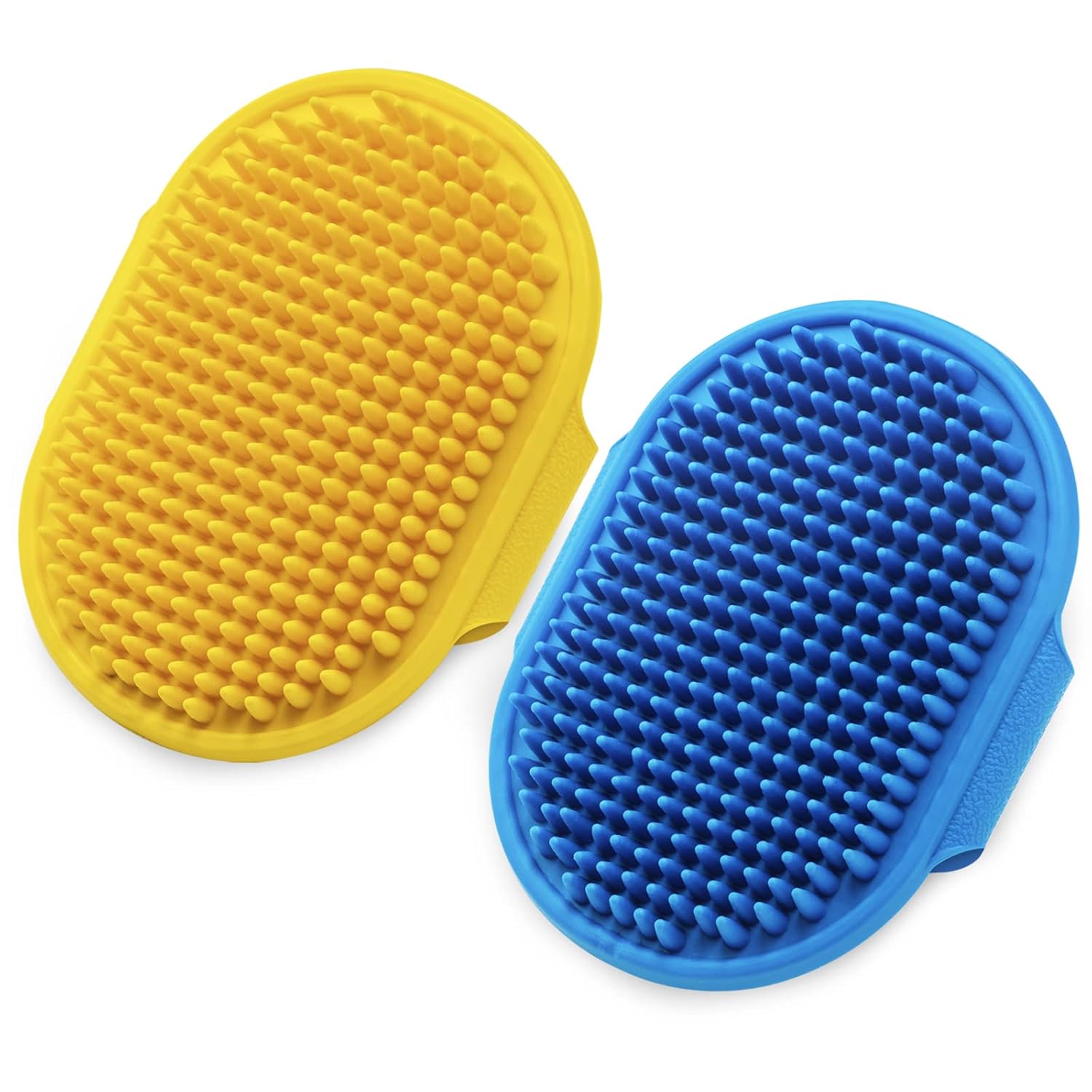 2 Pack Pet Grooming Brushes | Soft Rubber Bath & Massage Brush for Dogs and Cats