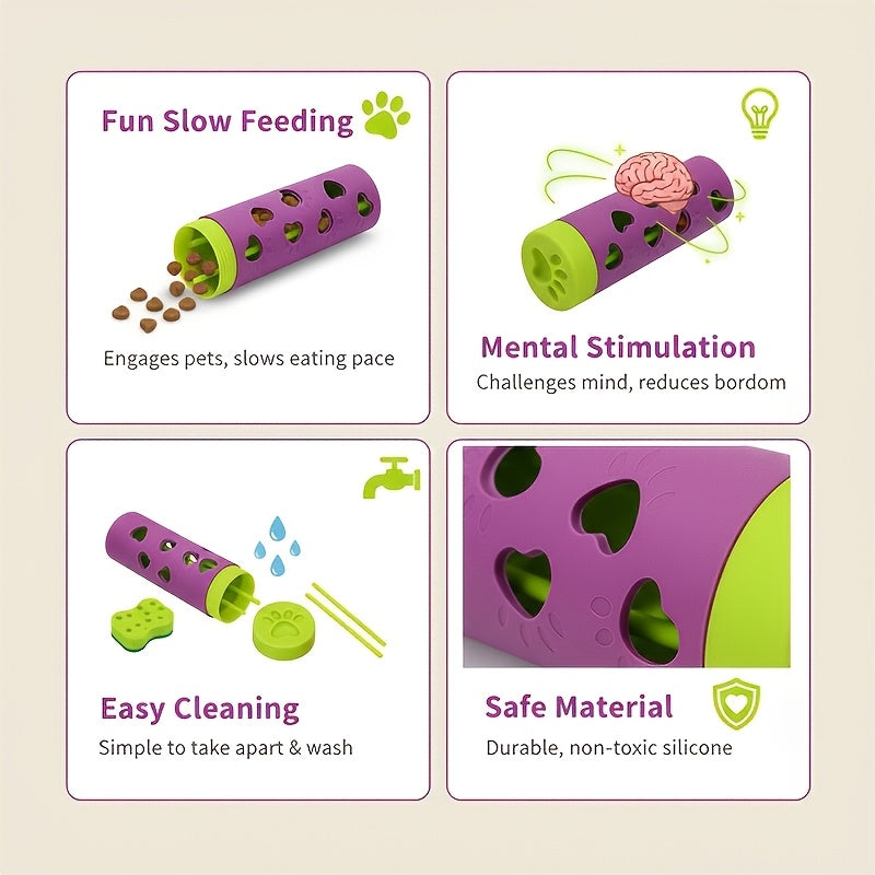 Interactive Dog Treat Dispenser Toy – Slow Feeder Puzzle Roller for Dogs & Cats