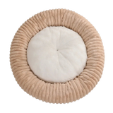 Soft Plush Round Bed for Dogs and Cats | Washable Cozy Calming Nest