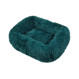 Rectangular Plush Dog Cushion Bed | Washable Calming Pet Bed