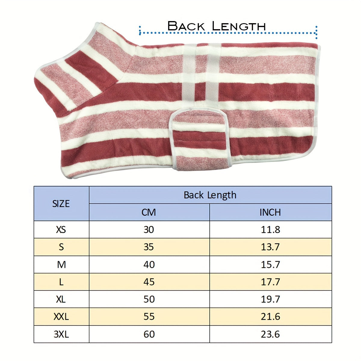 Quick Dry Dog Bathrobe Towel Coat – Super Absorbent Dog Drying Robe with Adjustable Strap