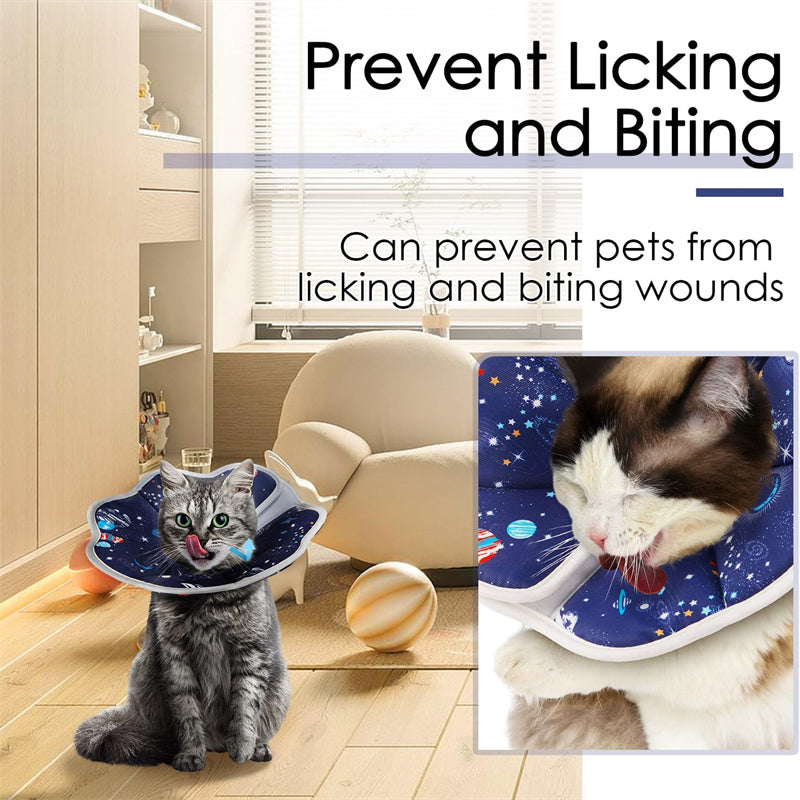 Adjustable Cat Recovery Cone Collar – Soft Protective Neck Cone for Cats