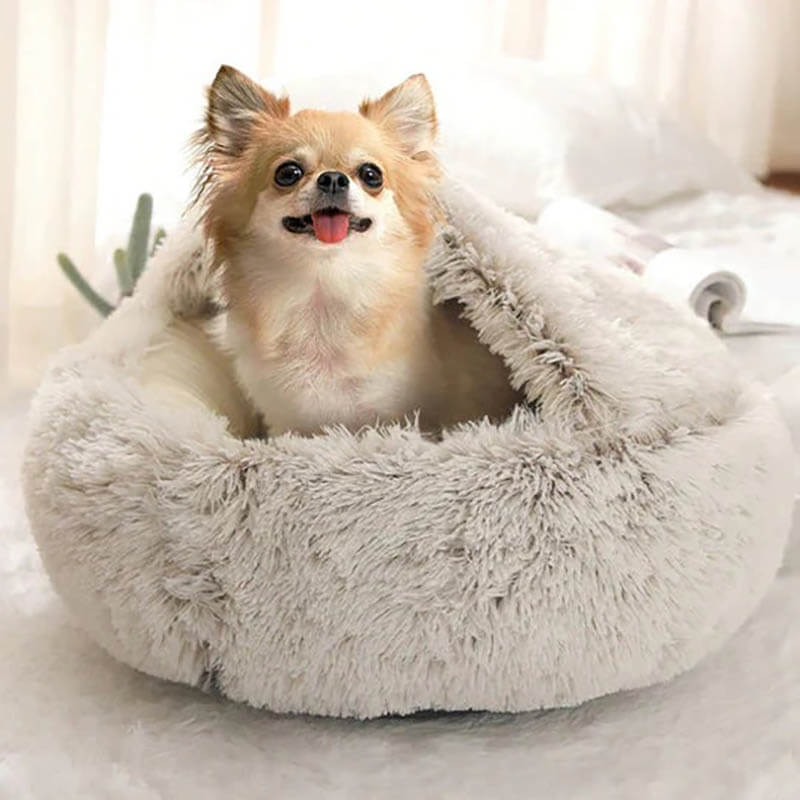 Calming Dog Cave | Plush Pet Bed – Cozy & Anxiety Relief
