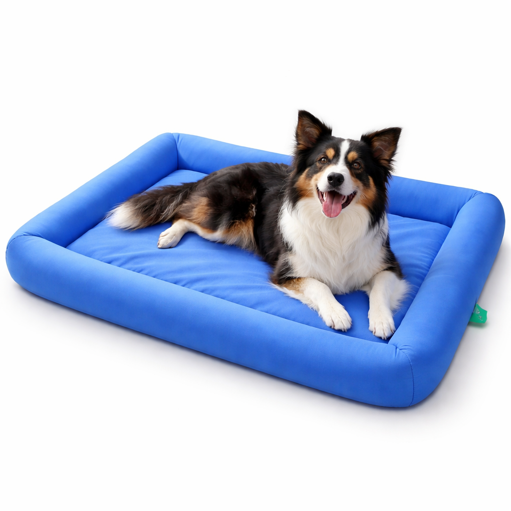 Cooling Dog Bed for Summer – Waterproof & Washable Pet Bed with Raised Edges