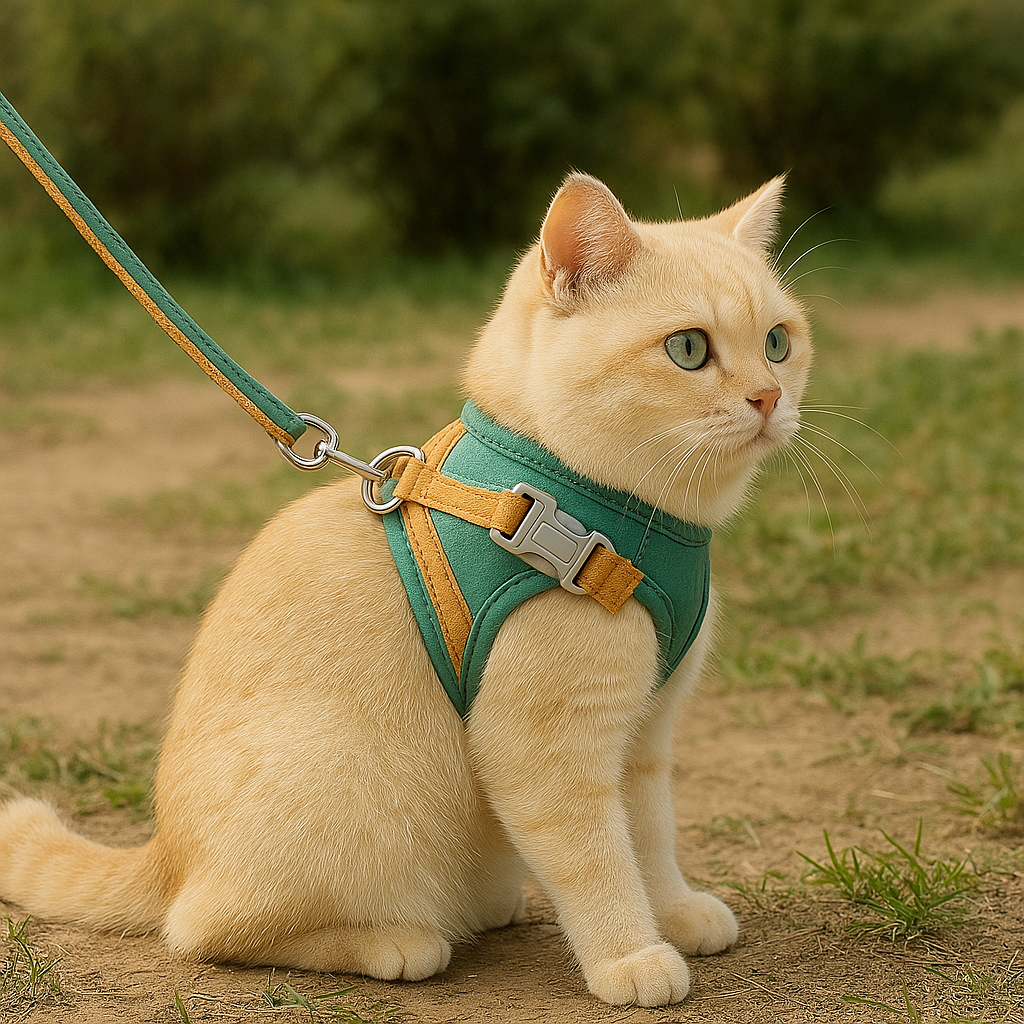 Reflective Cat Harness | Escape-Proof Adjustable Breathable Vest for Safe Outdoor Walks