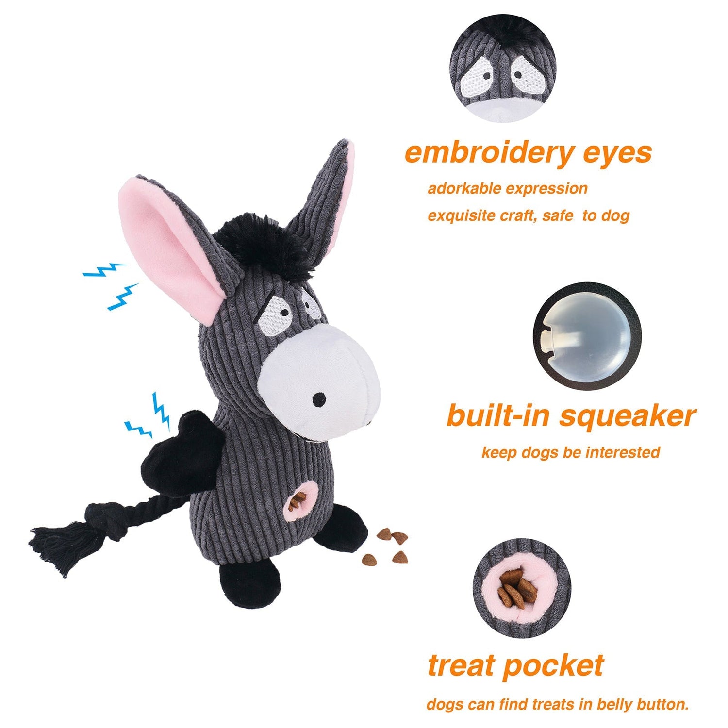 Robust Plush Dog Toy – Durable Squeaker Toy for Aggressive Chewers