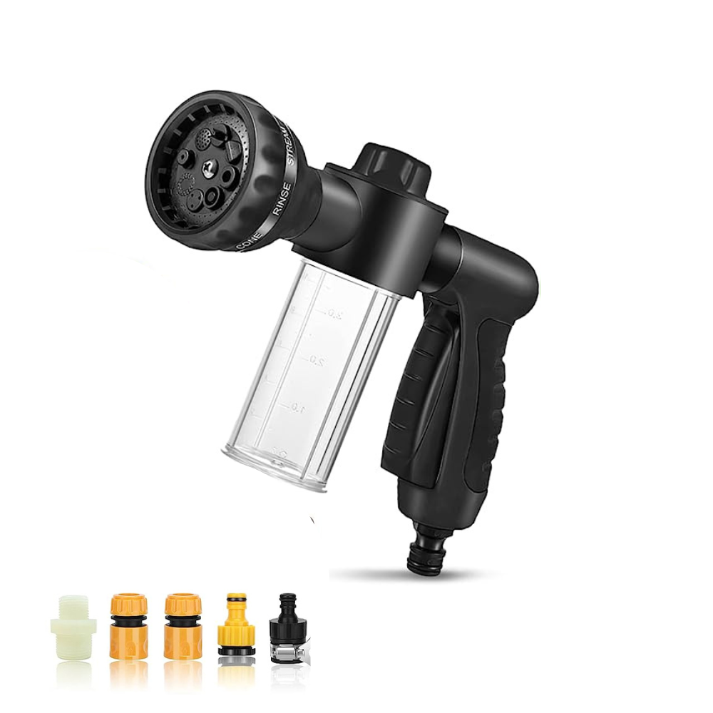 Dog Shower Sprayer with Soap Dispenser | 8 Water Modes & Adjustable Pressure