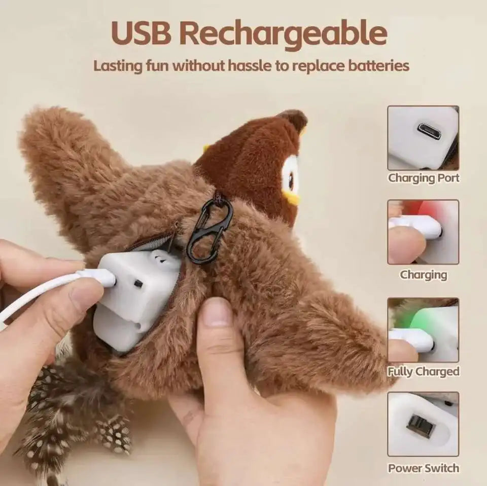 Flapping Bird Toy | Interactive Cat Toy – Catnip Chase Play