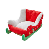 Luxury Christmas Pet Sofa | Plush Holiday Dog & Cat Bed | Festive Comfort
