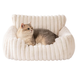 SnugHaven Pet Sofa Bed | Plush Washable Cat & Dog Bed with Supportive Bolsters