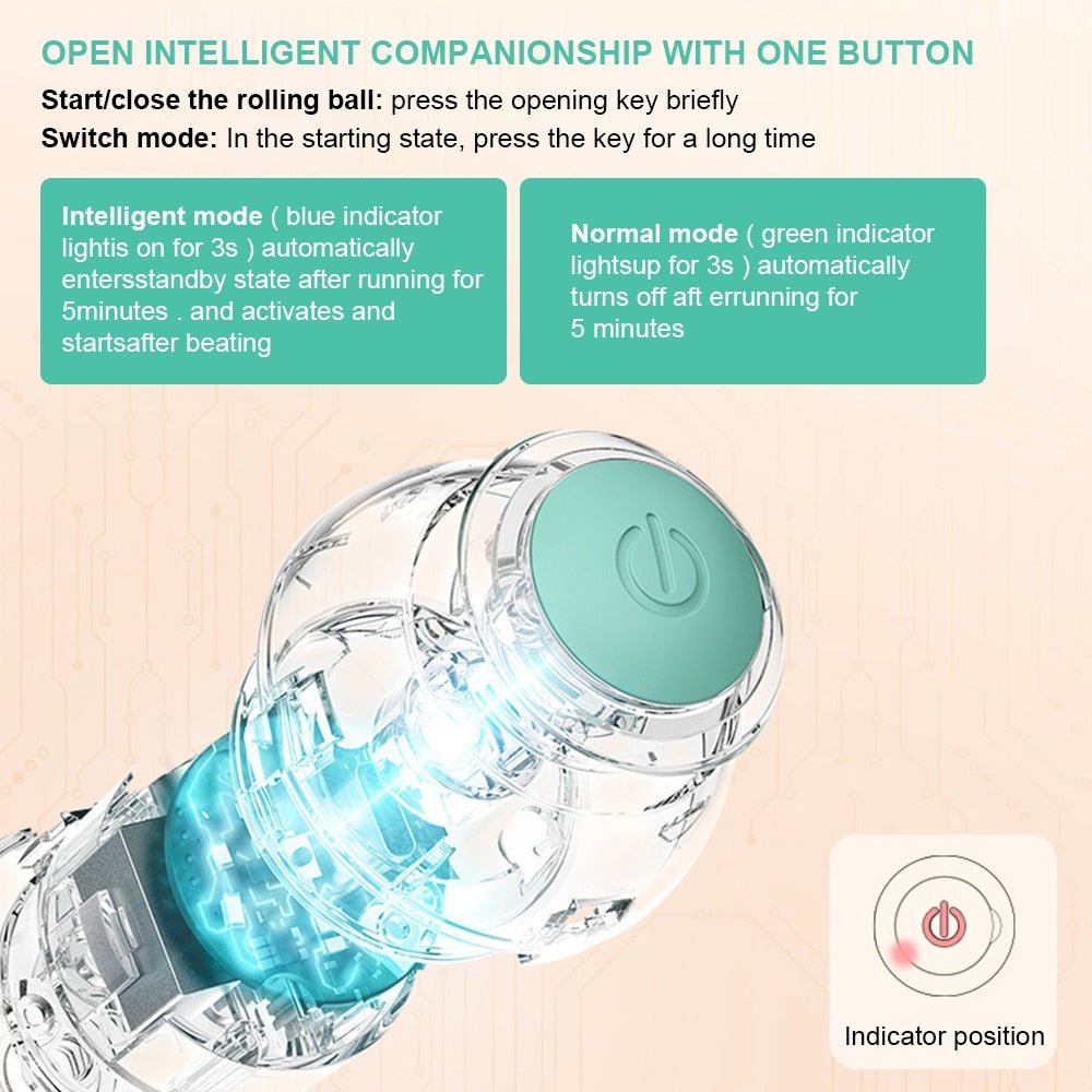 Automatic Interactive Ball Toy | Rechargeable Smart Cat Toy - Fun Rolling Play Ball