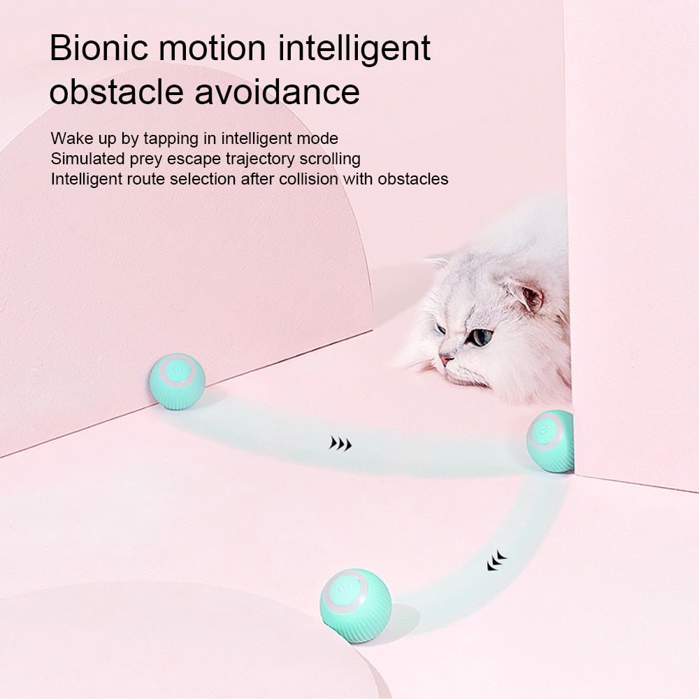 Automatic Interactive Ball Toy | Rechargeable Smart Cat Toy - Fun Rolling Play Ball