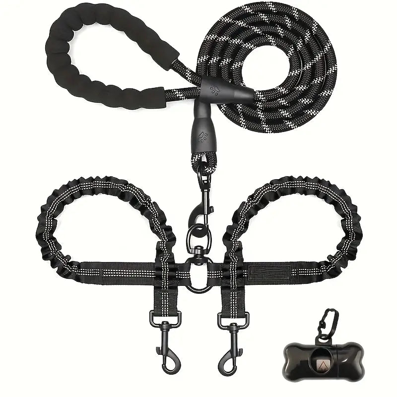 Two-Dog No-Pull 360° Swivel Leash | Tangle-Free Dual Dog Lead