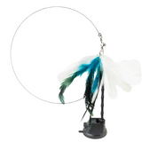 Interactive Cat Toy with Suction Cup | Colorful Feather Birds & Bells for Endless Play